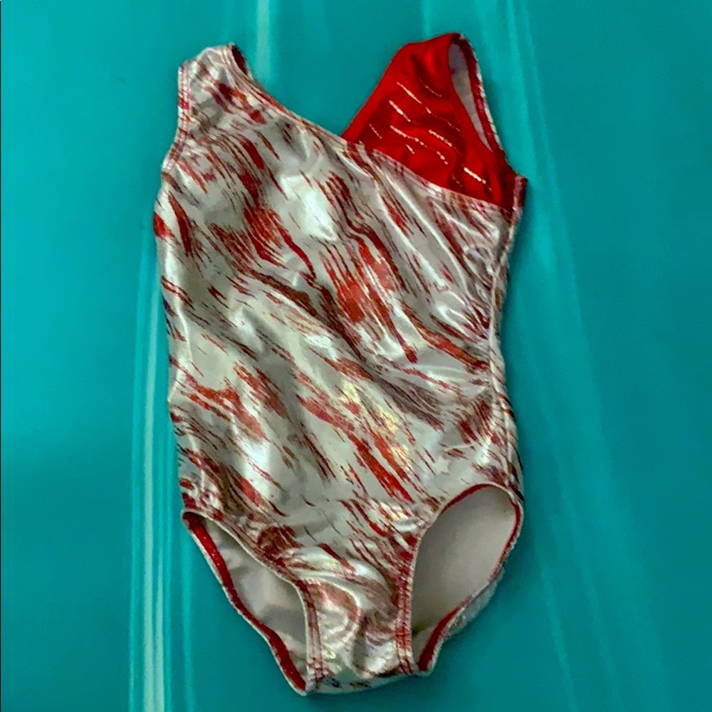 Destira red and silver leotard Child Small